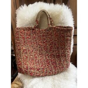 Y2K Cappelli Multicolored Woven Straw Bag With Handels